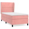 Boxspring met matras fluweel roze 100x200 cm