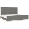 Bedframe met hoofdeinde stof donkergrijs 200x200 cm