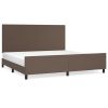 Bedframe met hoofdbord kunstleer bruin 200x200 cm