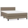 Boxspring met matras stof taupe 140x190 cm