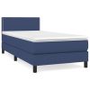 Boxspring met matras stof blauw 80x200 cm