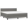 Boxspring met matras stof donkergrijs 180x200 cm