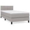 Boxspring met matras stof lichtgrijs 100x200 cm