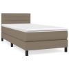 Boxspring met matras stof taupe 100x200 cm