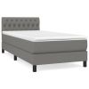 Boxspring met matras stof donkergrijs 90x190 cm