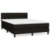Boxspring met matras stof zwart 140x190 cm