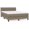 Boxspring met matras stof taupe 140x190 cm