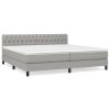 Boxspring met matras stof lichtgrijs 200x200 cm