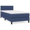 Boxspring met matras stof blauw 80x200 cm