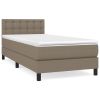 Boxspring met matras stof taupe 90x200 cm