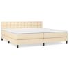 Boxspring met matras stof crèmekleurig 200x200 cm