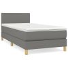 Boxspring met matras stof donkergrijs 80x200 cm