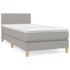 Boxspring met matras stof lichtgrijs 100x200 cm