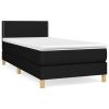 Boxspring met matras stof zwart 100x200 cm