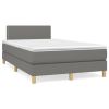 Boxspring met matras stof donkergrijs 120x200 cm