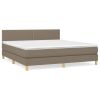 Boxspring met matras stof taupe 180x200 cm