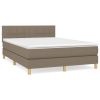 Boxspring met matras stof taupe 140x190 cm