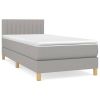 Boxspring met matras stof lichtgrijs 90x190 cm