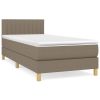 Boxspring met matras stof taupe 90x200 cm