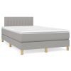 Boxspring met matras stof lichtgrijs 120x200 cm