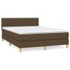 Boxspring met matras stof donkerbruin 140x200 cm
