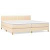 Boxspring met matras stof crèmekleurig 200x200 cm