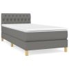 Boxspring met matras stof donkergrijs 80x200 cm