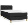 Boxspring met matras stof zwart 90x190 cm