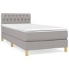 Boxspring met matras stof lichtgrijs 100x200 cm