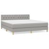 Boxspring met matras stof lichtgrijs 160x200 cm
