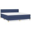 Boxspring met matras stof blauw 160x200 cm