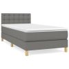 Boxspring met matras stof donkergrijs 80x200 cm