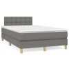 Boxspring met matras stof donkergrijs 120x200 cm