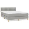 Boxspring met matras stof lichtgrijs 140x190 cm