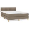 Boxspring met matras stof taupe 140x200 cm
