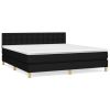 Boxspring met matras stof zwart 180x200 cm