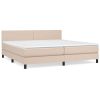 Boxspring met matras kunstleer cappuccinokleurig 200x200 cm