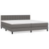 Boxspring met matras kunstleer grijs 200x200 cm