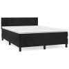 Boxspring met matras fluweel zwart 140x200 cm