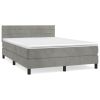 Boxspring met matras fluweel lichtgrijs 140x190 cm