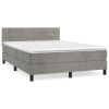 Boxspring met matras fluweel lichtgrijs 140x200 cm