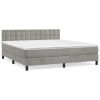 Boxspring met matras fluweel lichtgrijs 160x200 cm