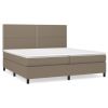 Boxspring met matras stof taupe 200x200 cm