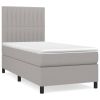 Boxspring met matras stof lichtgrijs 100x200 cm