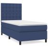 Boxspring met matras stof blauw 80x200 cm