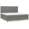 Boxspring met matras stof donkergrijs 200x200 cm