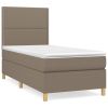 Boxspring met matras stof taupe 90x190 cm