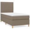 Boxspring met matras stof taupe 90x200 cm