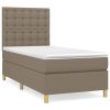 Boxspring met matras stof taupe 90x190 cm