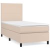 Boxspring met matras kunstleer cappuccinokleurig 80x200 cm